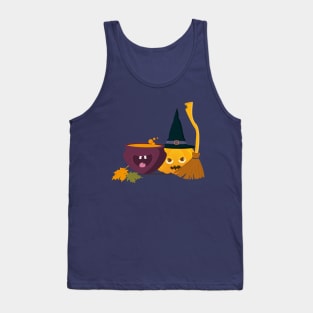 Halloween Pumpkin with happy cauldron Tank Top